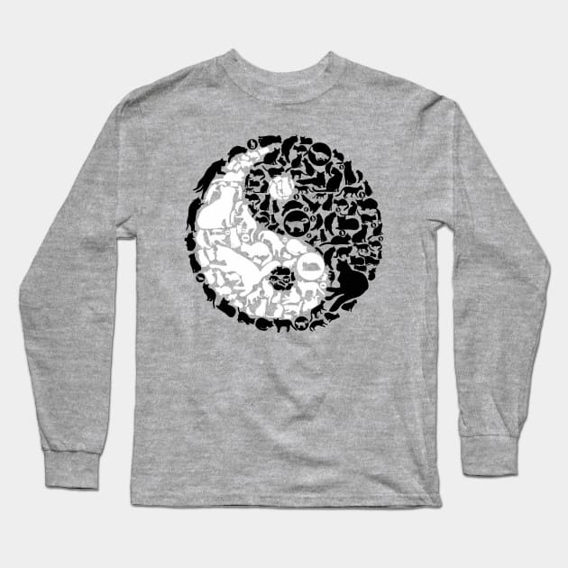 Yin Yang Cats Long Sleeve T-Shirt by Hammer&Heat Imagineering